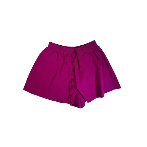 Women's Fuchsia Ruffle Sleeve Top and Elastic Waist Shorts Set - Picture 5 of 6